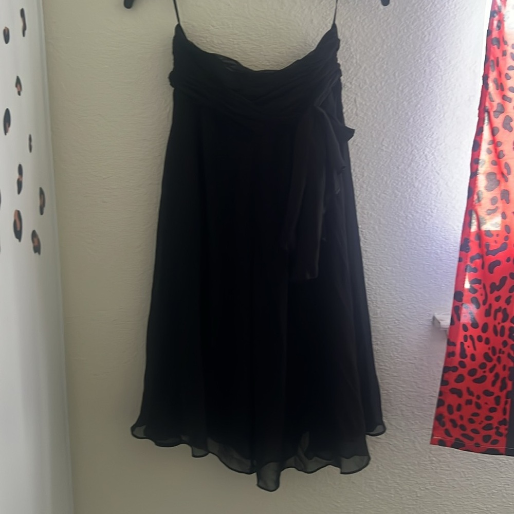 Y2K Sheer Black Chiffon Overlay Pants Ruffle Wide Leg Witchy Glam - Picture 5 of 9